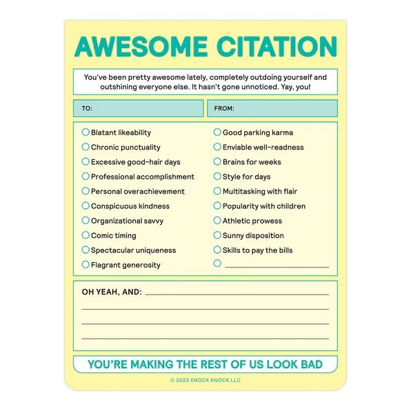 Awesome Citation Nifty Note Pad (Pastel Version) - 2