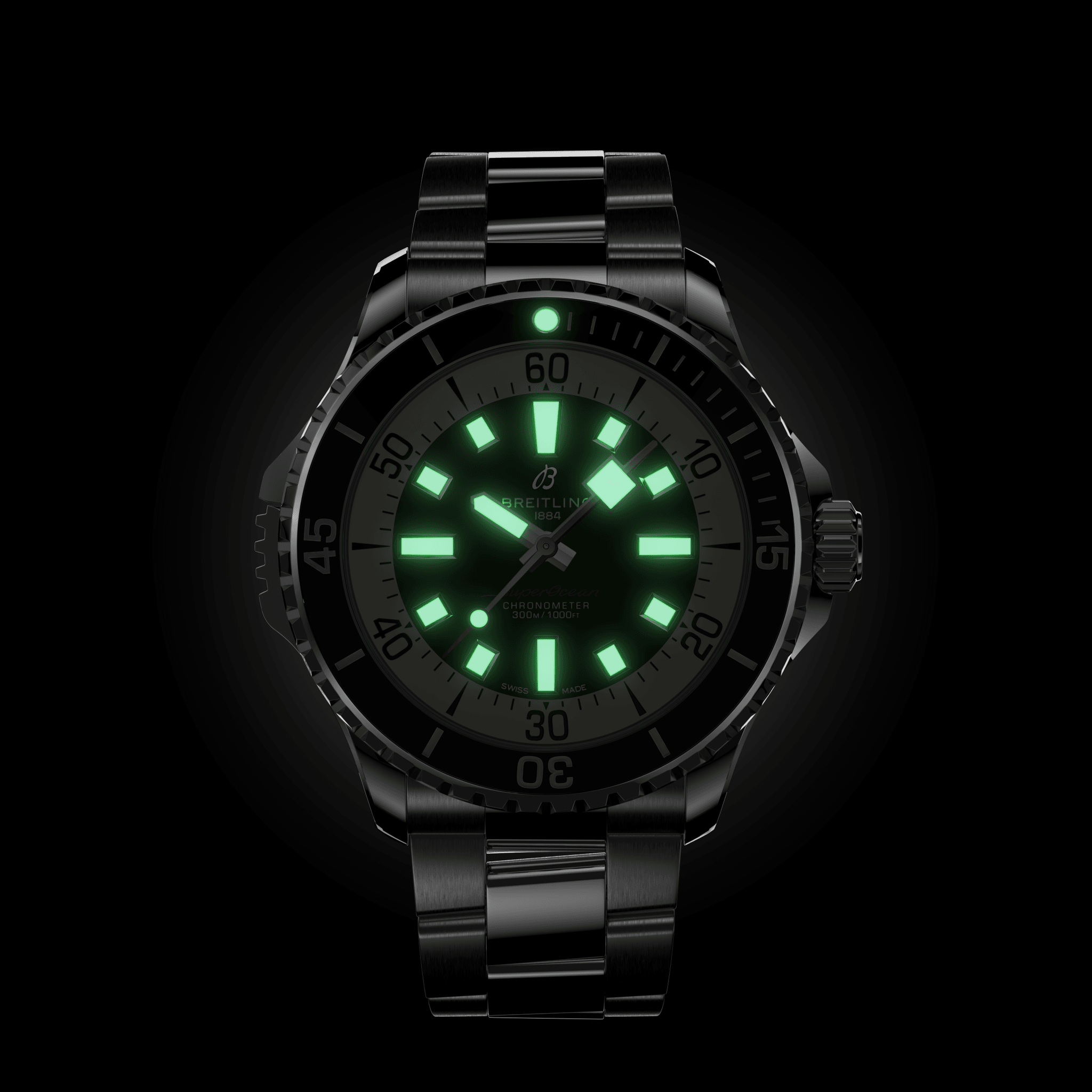 A17378211B1A1 Breitling Superocean Automatic 46 svart länk