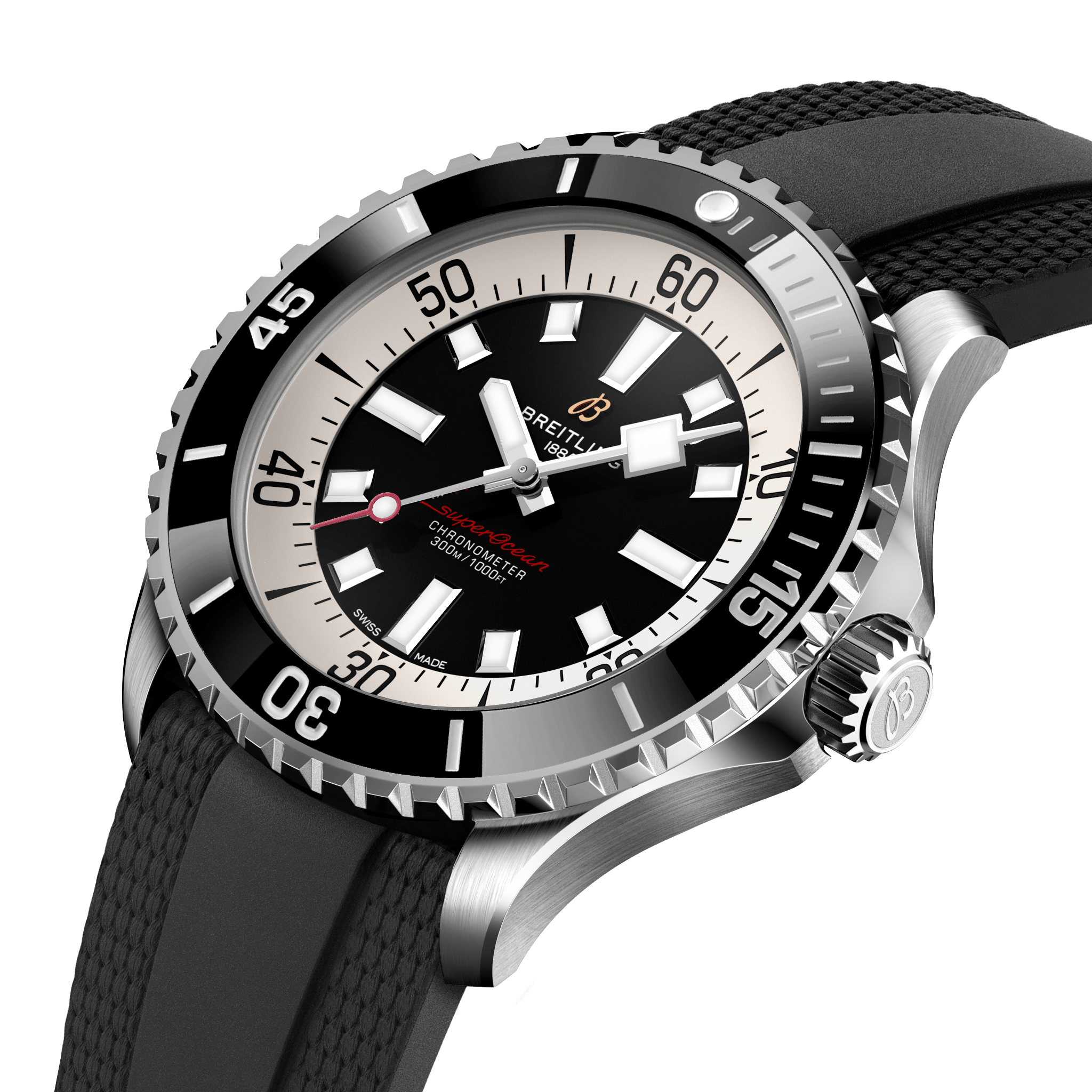 A17378211B1S1 Breitling Superocean Automatic 46 svart gummiband 