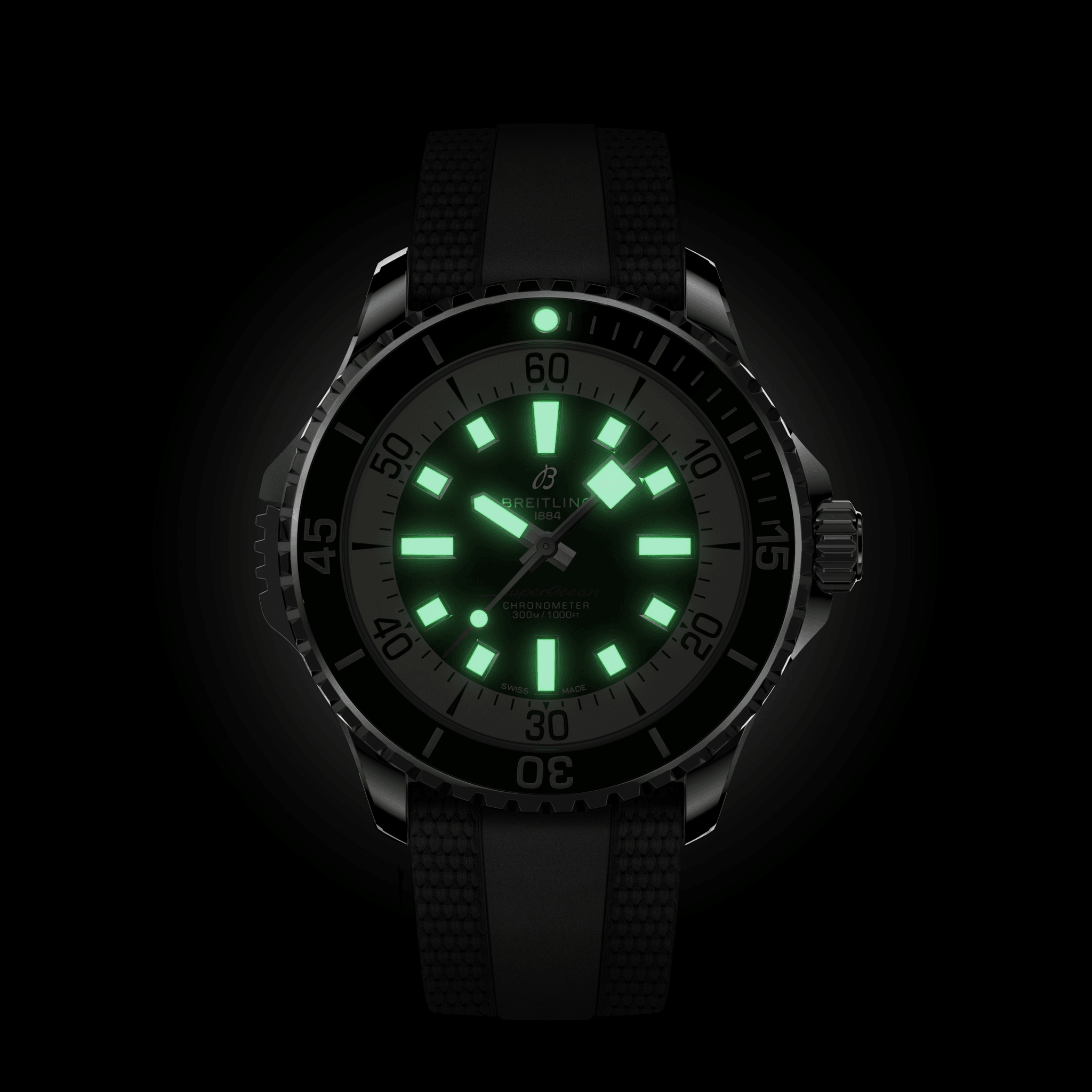 A17378211B1S1 Breitling Superocean Automatic 46 svart gummiband 