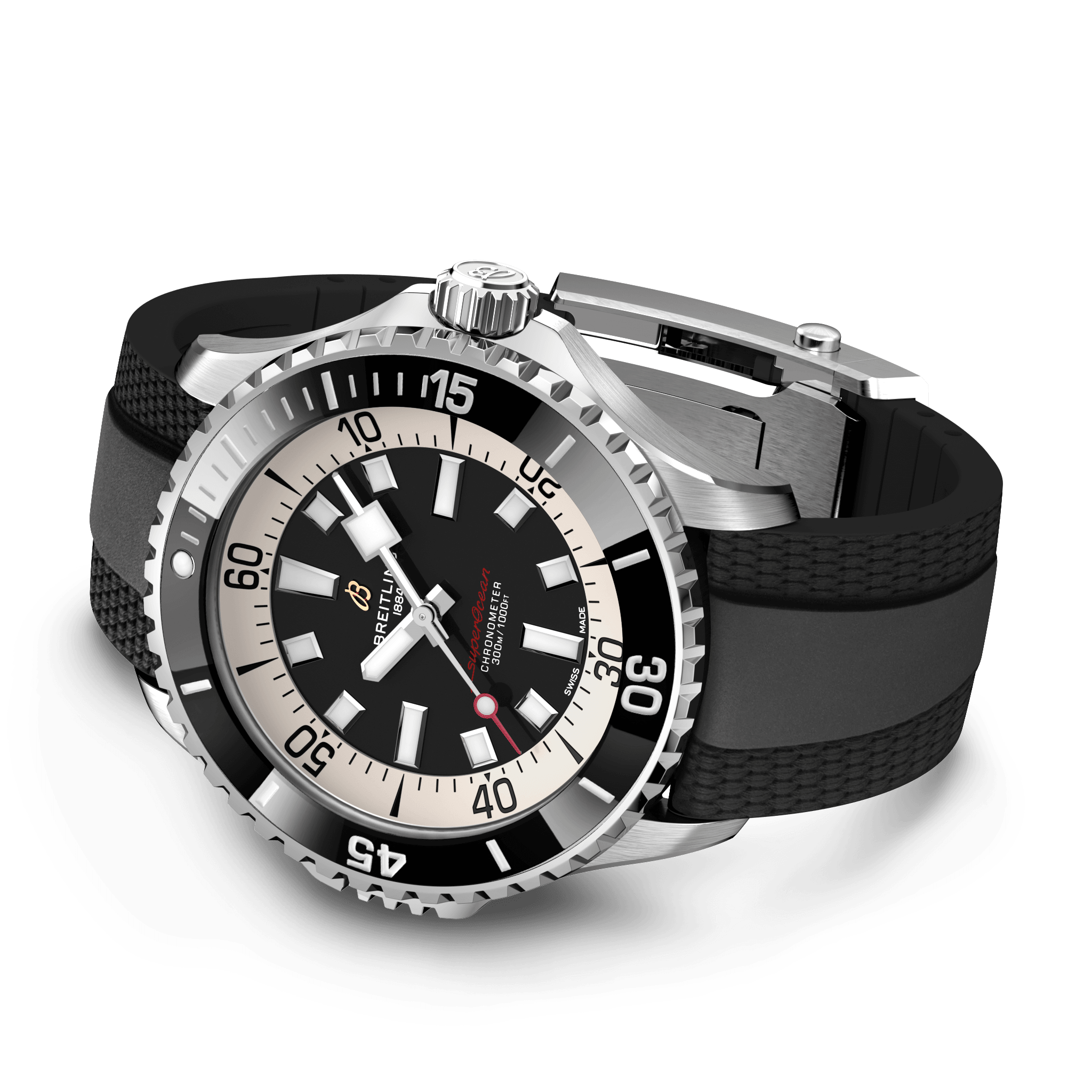 A17378211B1S1 Breitling Superocean Automatic 46 svart gummiband 