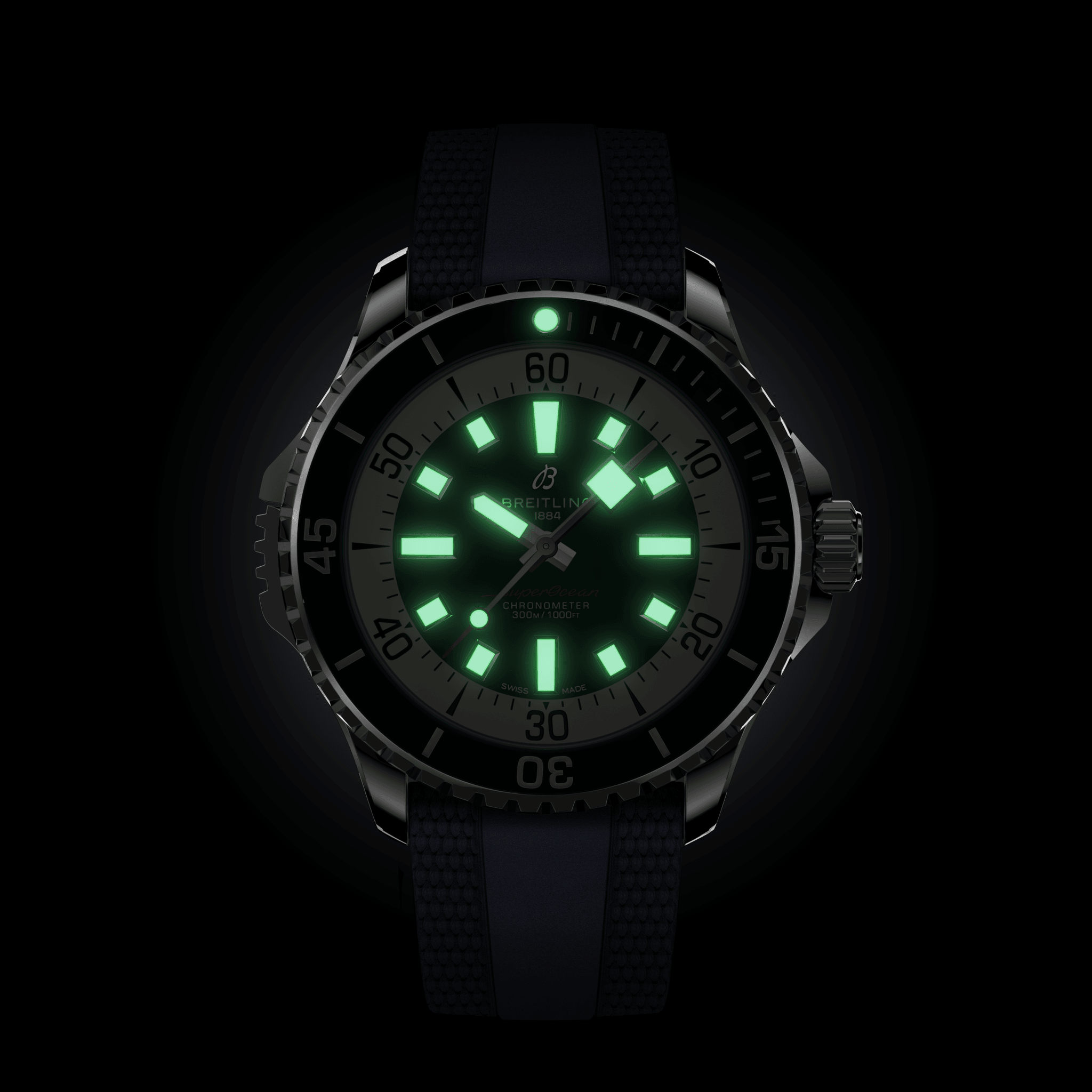 A17378E71C1S1 Breitling Superocean Automatic 46 blå gummiband 