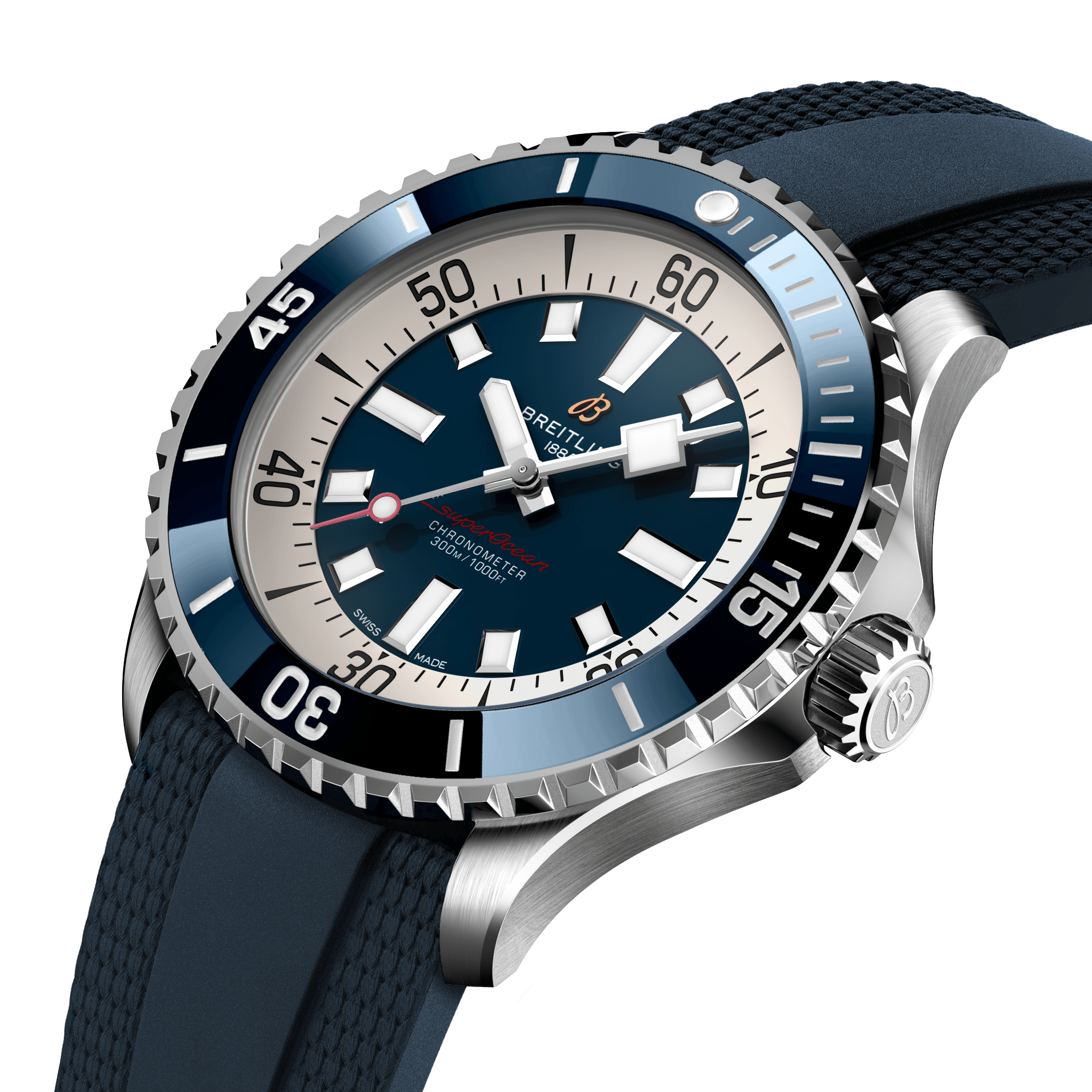 A17378E71C1S1 Breitling Superocean Automatic 46 blå gummiband 