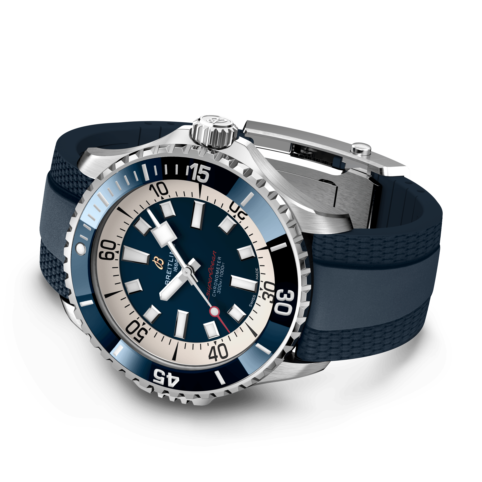 A17378E71C1S1 Breitling Superocean Automatic 46 blå gummiband 