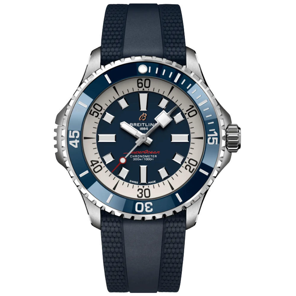 A17378E71C1S1 Breitling Superocean Automatic 46 blå gummiband 