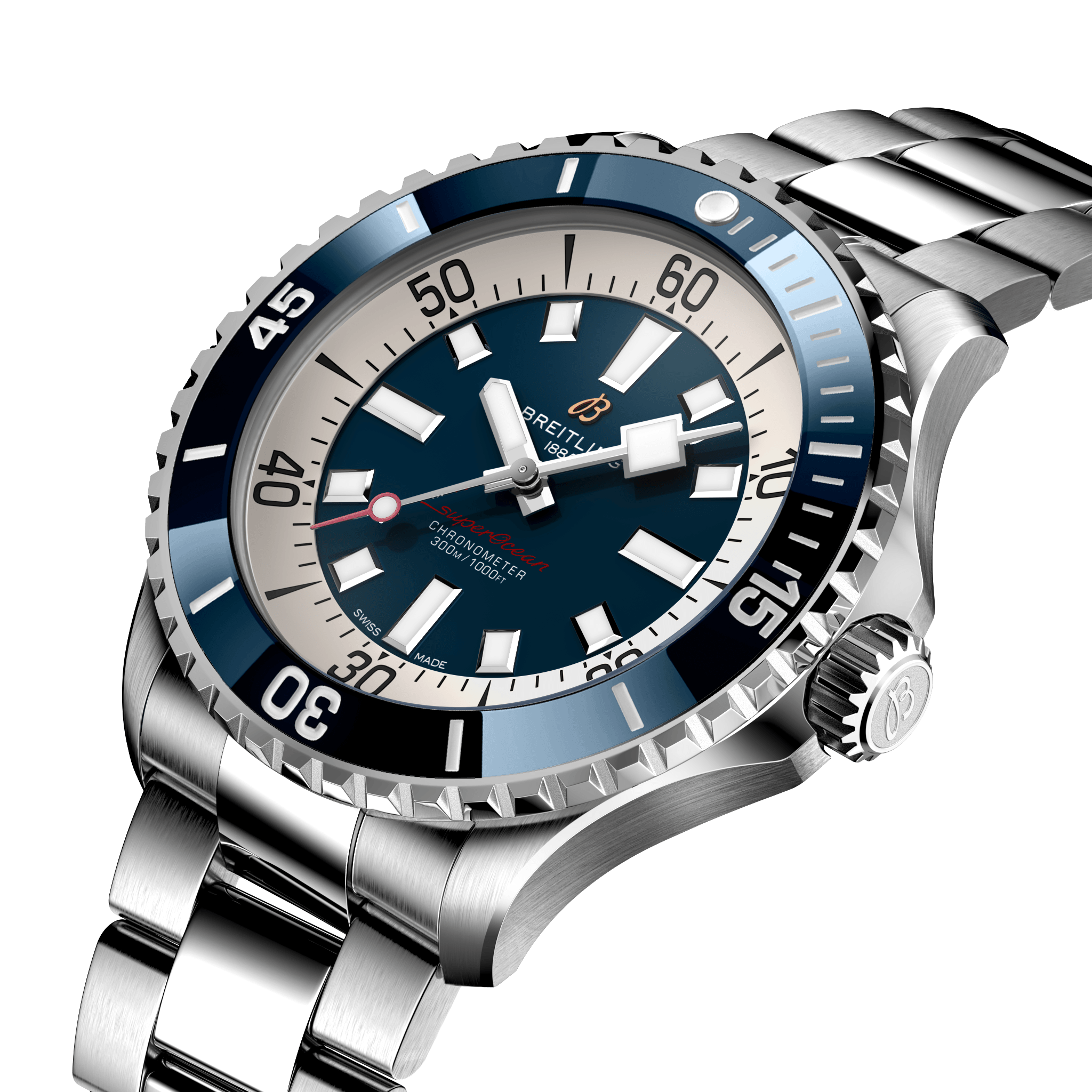 A17378E71C1A1 Breitling Superocean Automatic 46 blå länk