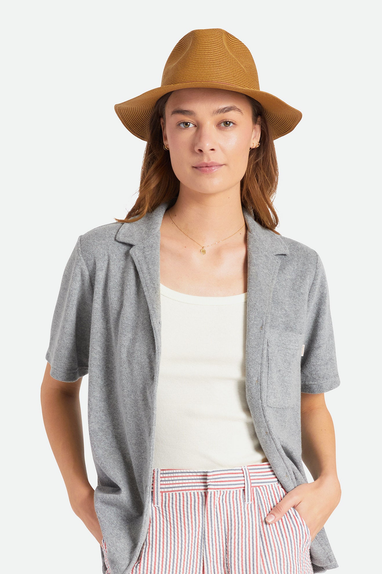Wesley packable fedora straw - 3