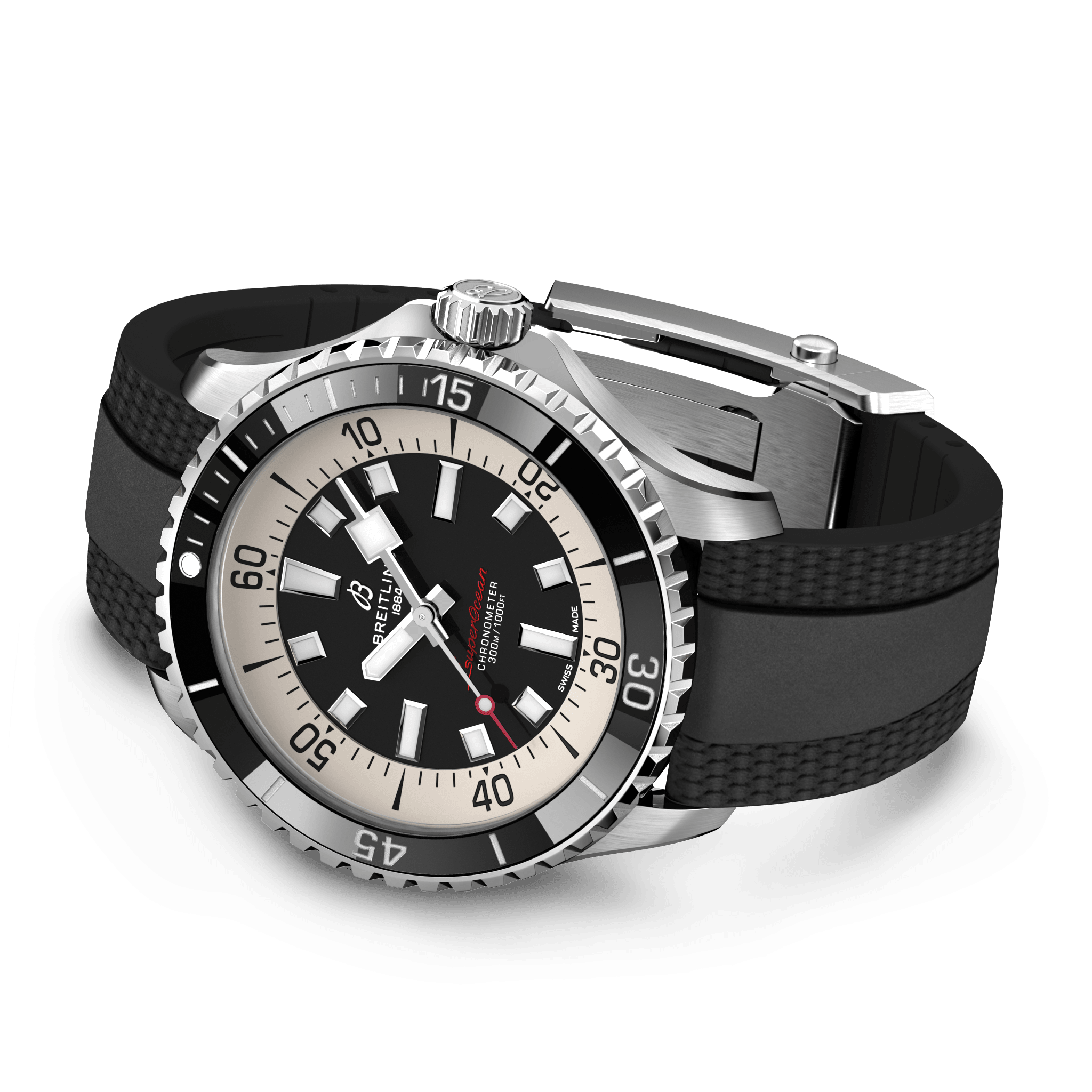 A17376111B1S1 Breitling Superocean Automatic 44 svart gummiband 