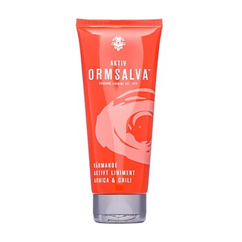 Aktiv Ormsalva värmande liniment med arnica och chili i orange plasttub