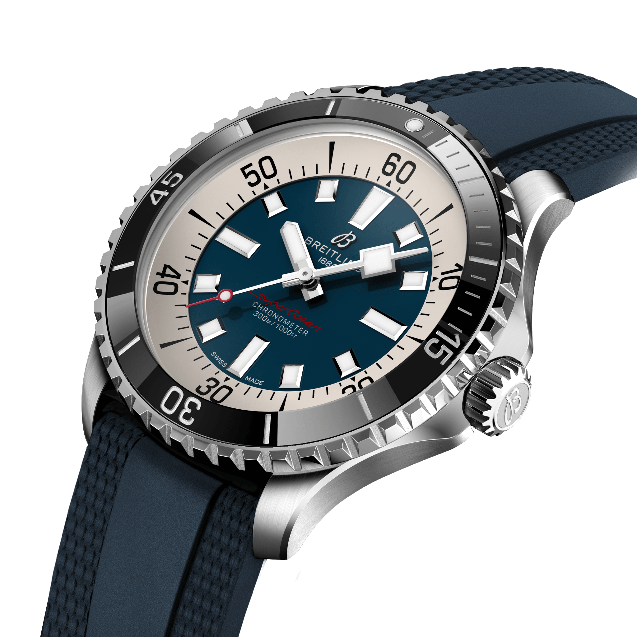 A17376211C1S1 Breitling Superocean Automatic 44 blå gummiband 