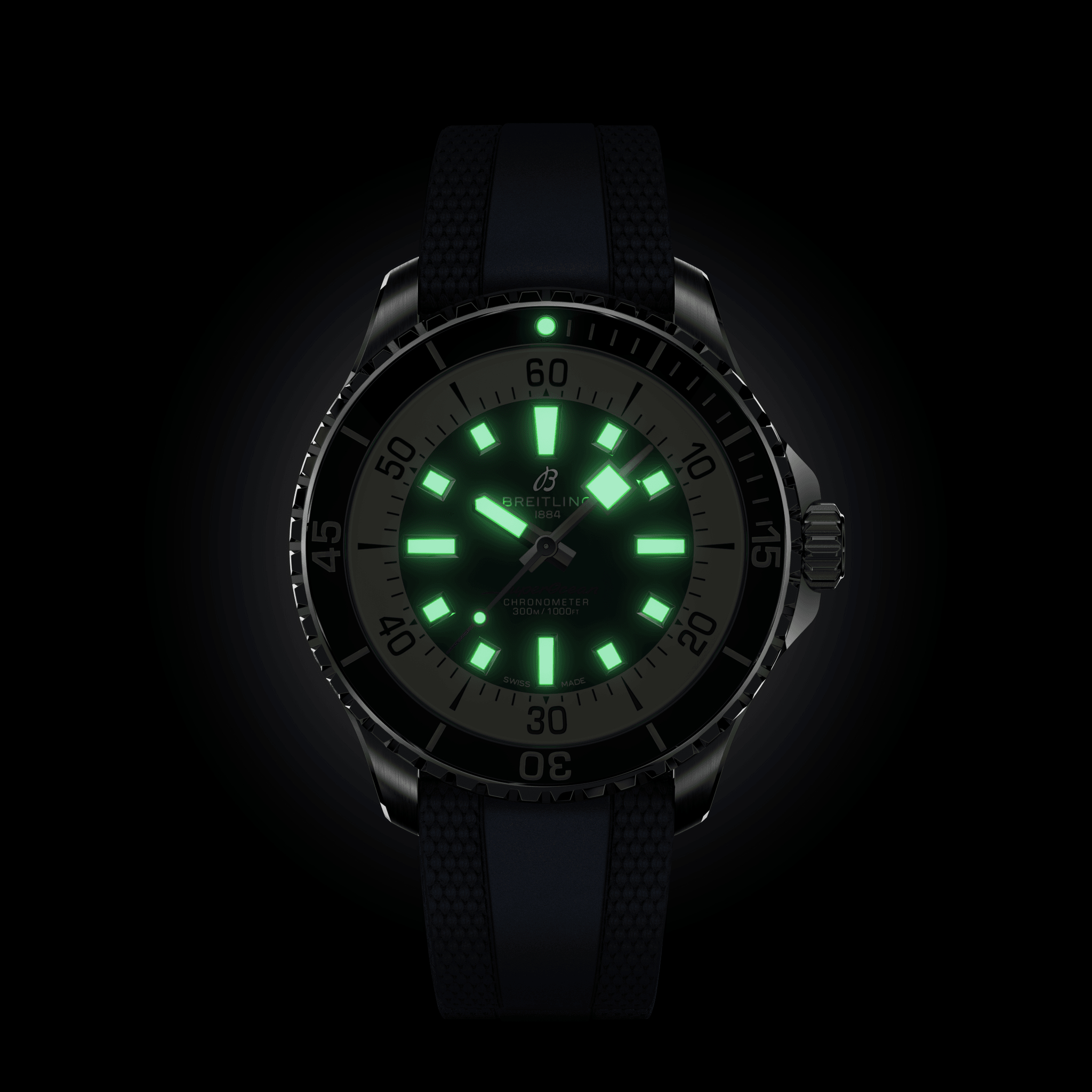 A17376211C1S1 Breitling Superocean Automatic 44 blå gummiband 