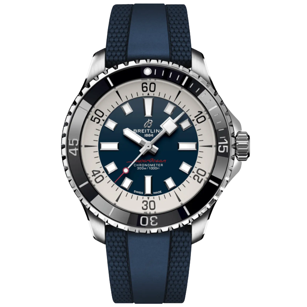 A17376211C1S1 Breitling Superocean Automatic 44 blå gummiband 
