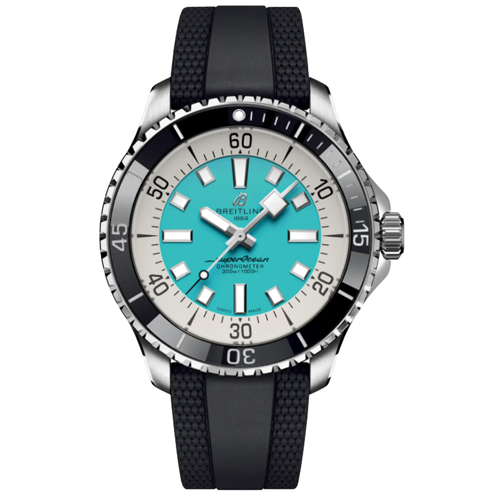 A17376211L2S1 Breitling Superocean Automatic 44 turkos gummiband 