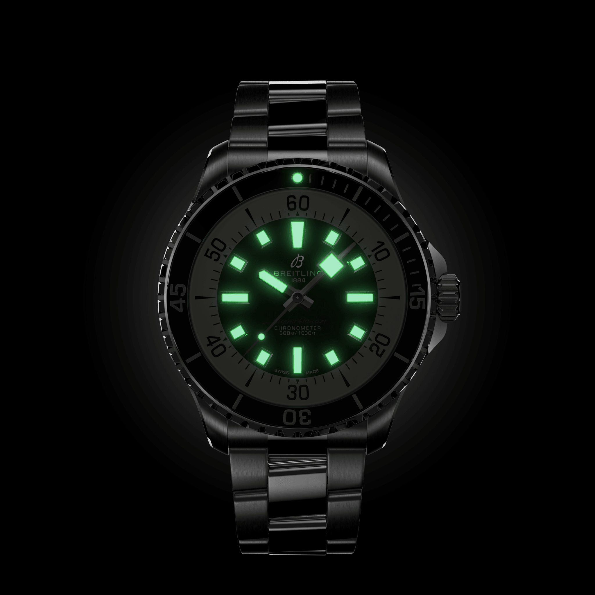 A17376211B1A1 Breitling Superocean Automatic 44 svart länk