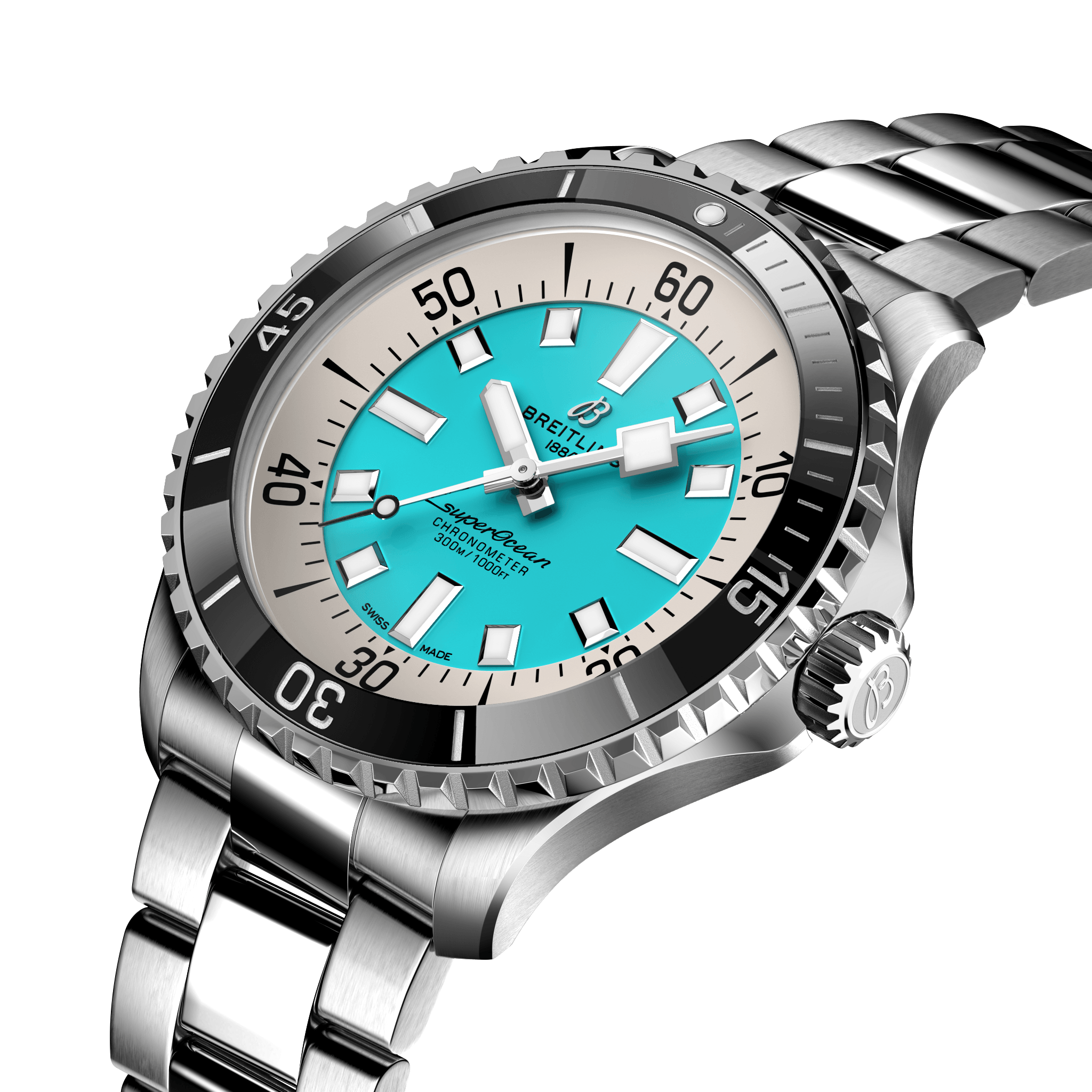 A17376211L2A1 Breitling Superocean Automatic 44 turkos länk