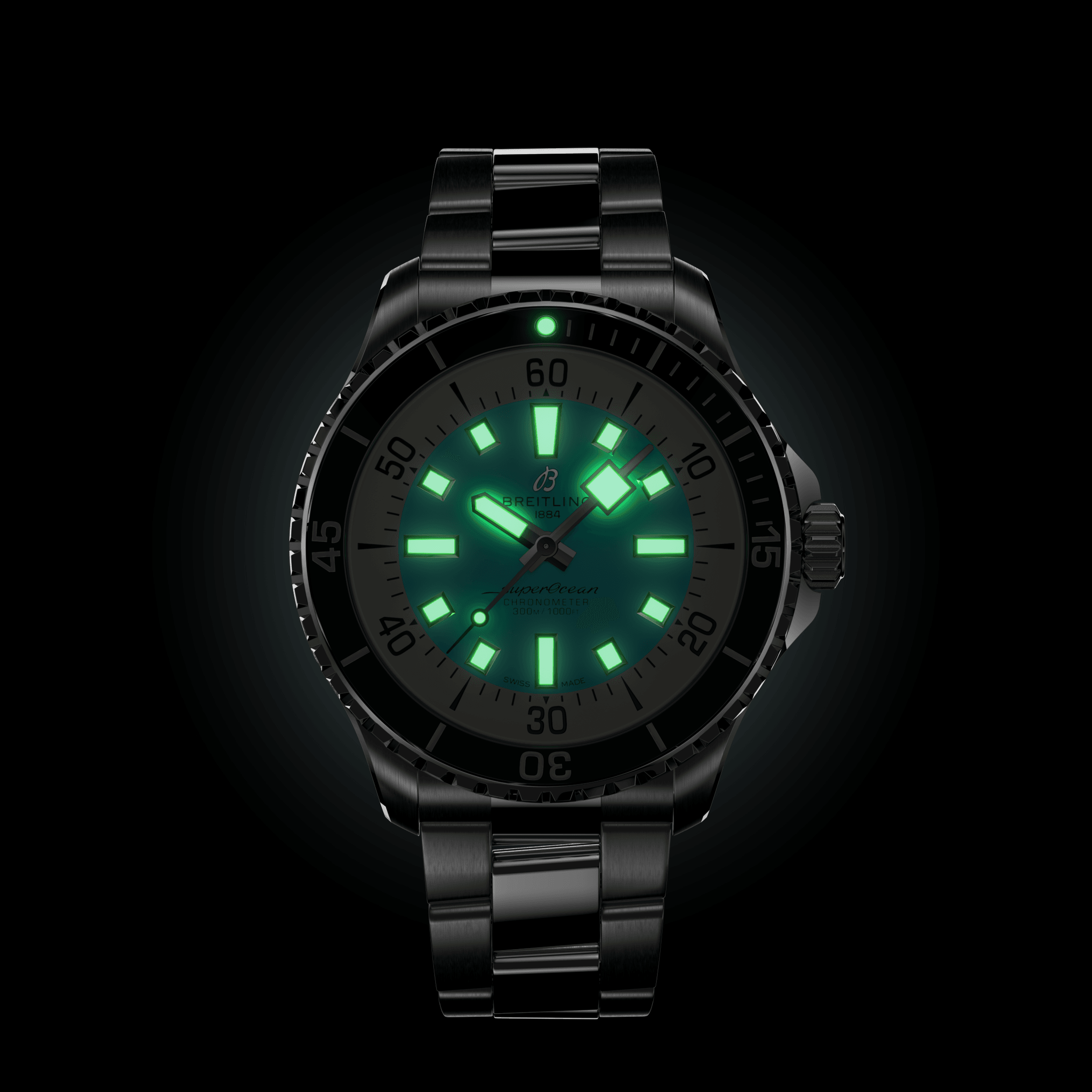 A17376211L2A1 Breitling Superocean Automatic 44 turkos länk