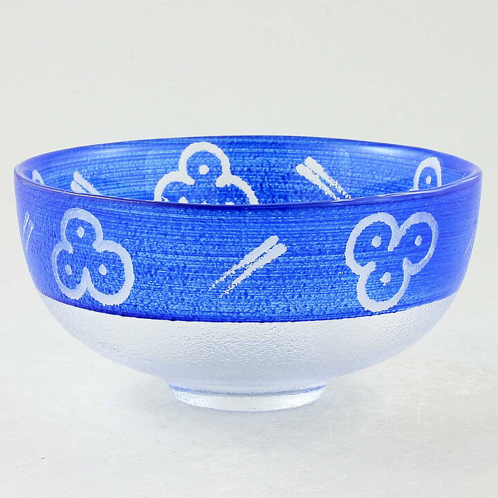 Ulrica Hydman Vallien (Kaboka 1996) Blue Bowl with Flower Decor 15 cm