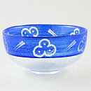 Ulrica Hydman Vallien (Kaboka 1996) Blue Bowl with Flower Decor 15 cm