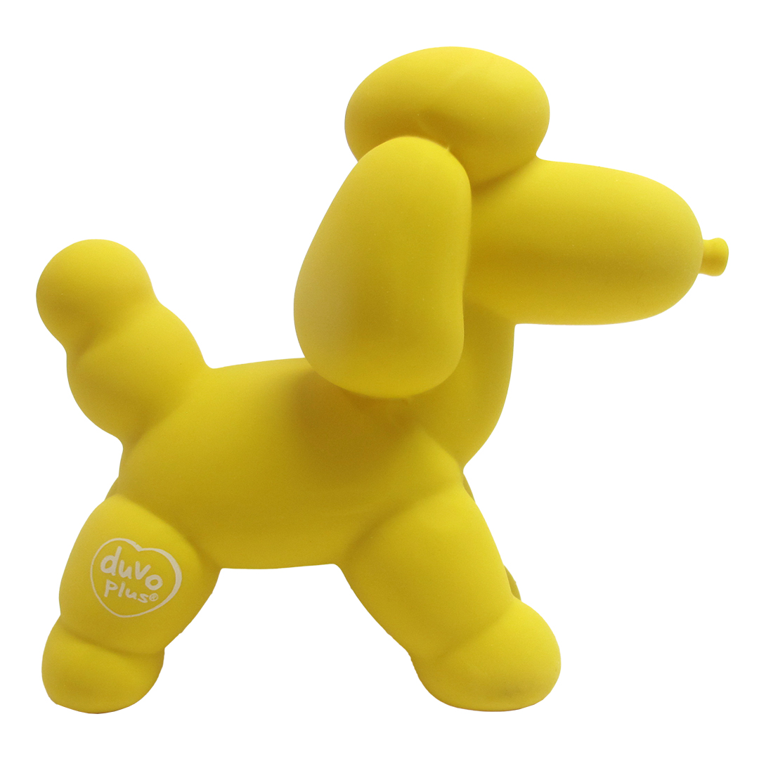 DuvoPlus Hundleksak Latex Ballongdjur Pudel 14x6x12cm Gul