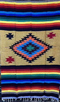 Mexicofilt senapsgul/regnbåge diamant 