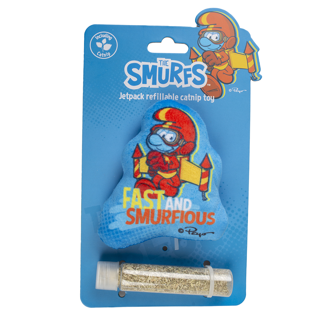DuvoPlus Kattleksak Kattmyntakudde Smurfs-Jetpack 9x2x9cm Blå - 3