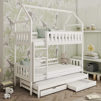 IGA triple house bunk bed with storage