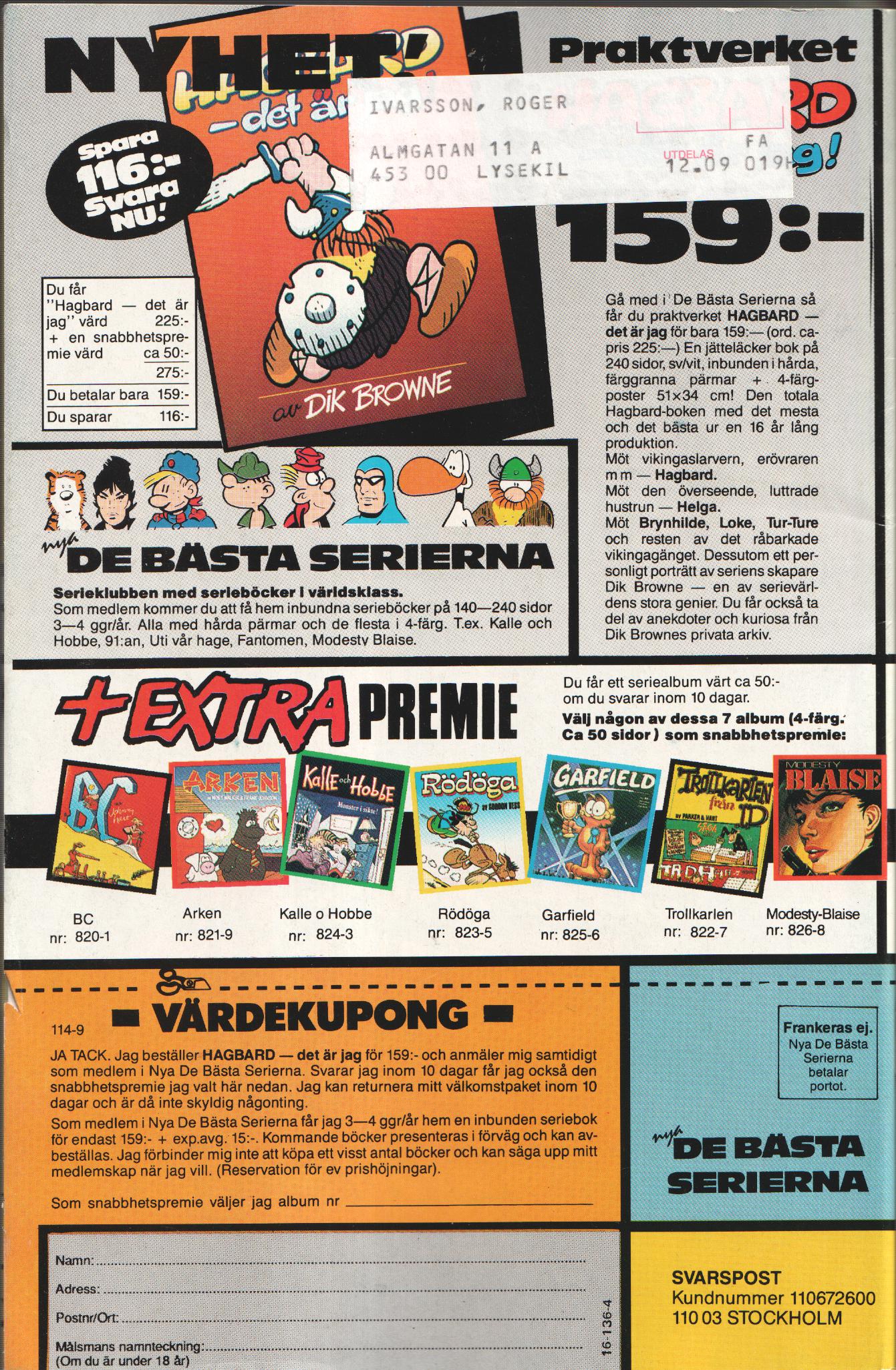 Fantomen nr 19 1991, Begagnad - 2