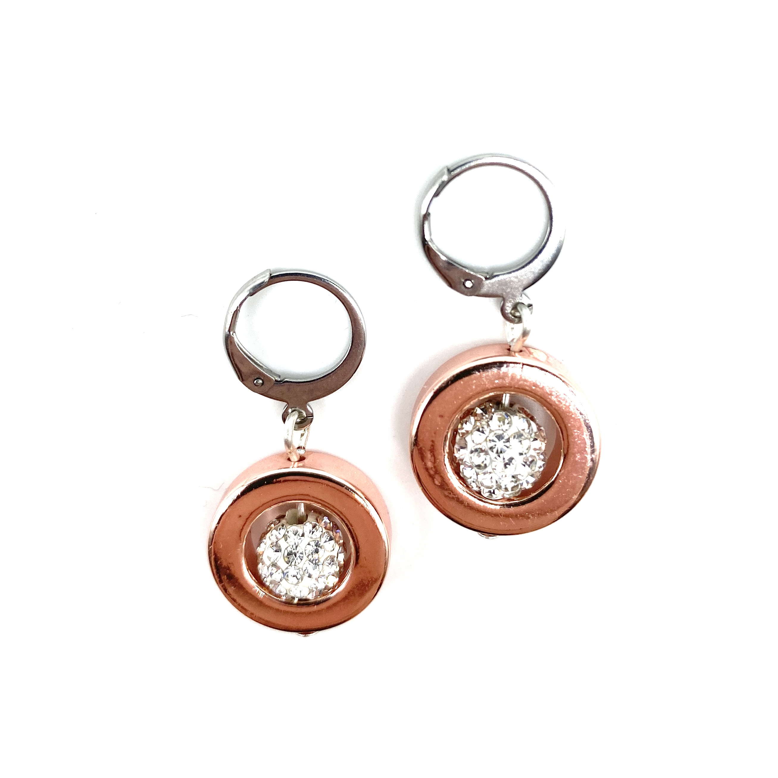 Earrings Nancy  Rosegold Hematite crystal - 4