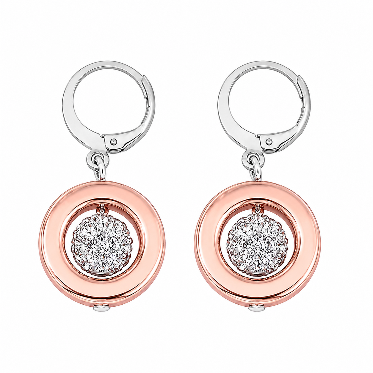 Earrings Nancy  Rosegold Hematite crystal