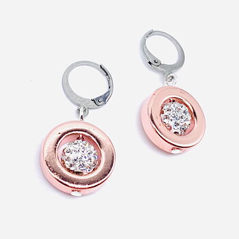 Earrings Nancy  Rosegold Hematite crystal