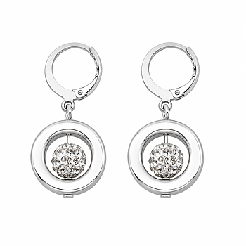 Earrings Nancy  Silver Hematite Crystal