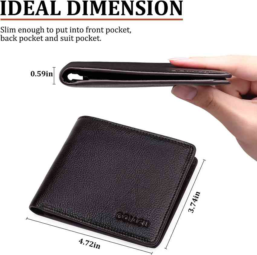 Men's wallets genuine leather RFID-blocking with coin pocket - 2