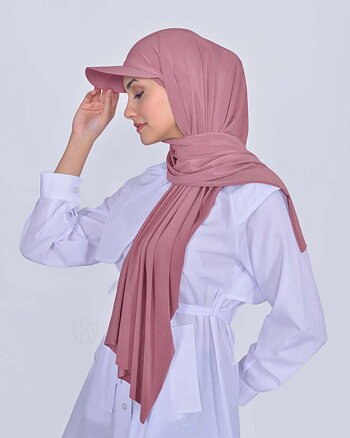 Hijab - Lycra Instant med keps - Rosa