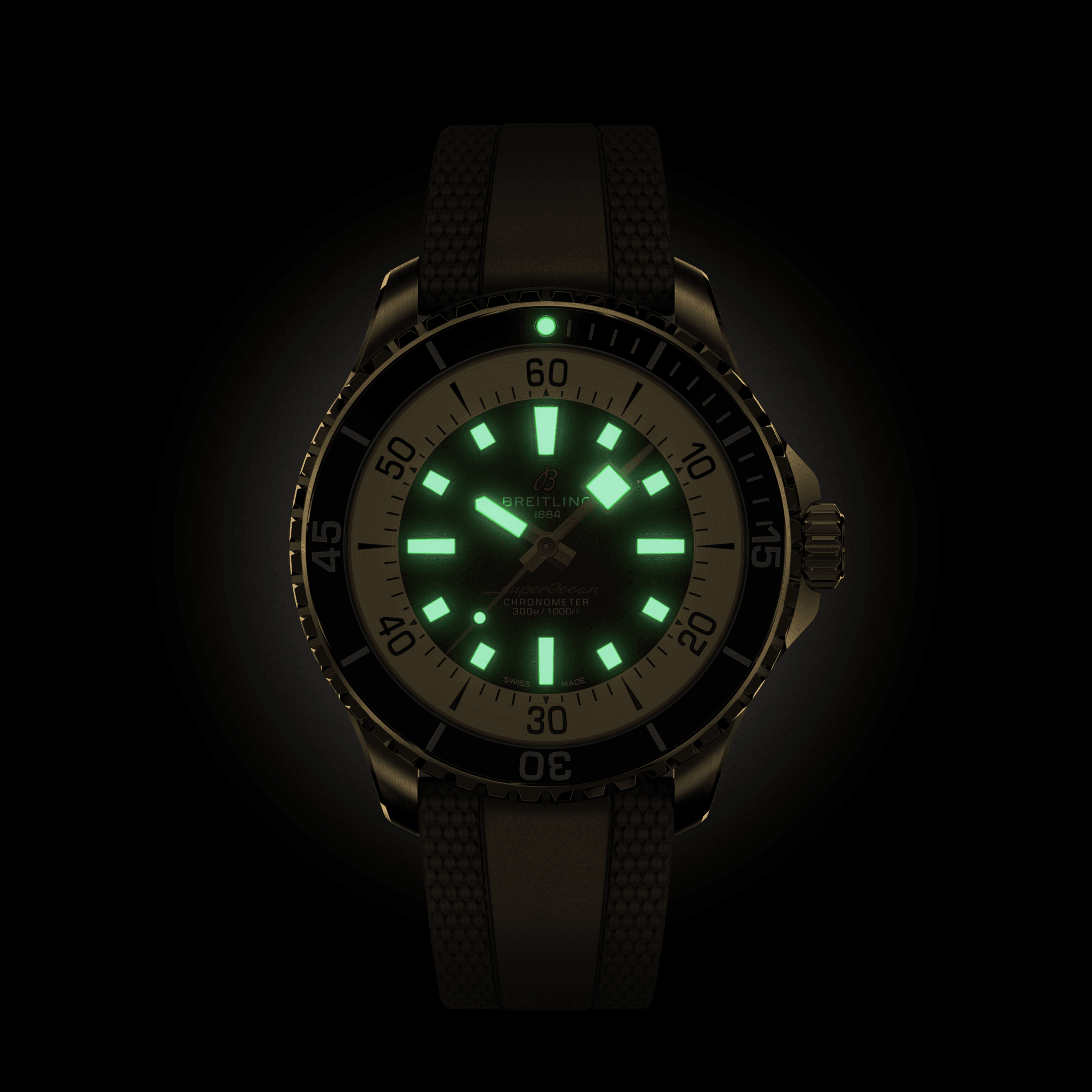 N17376201Q1S1 Breitling Superocean Automatic 44 brons gummiband