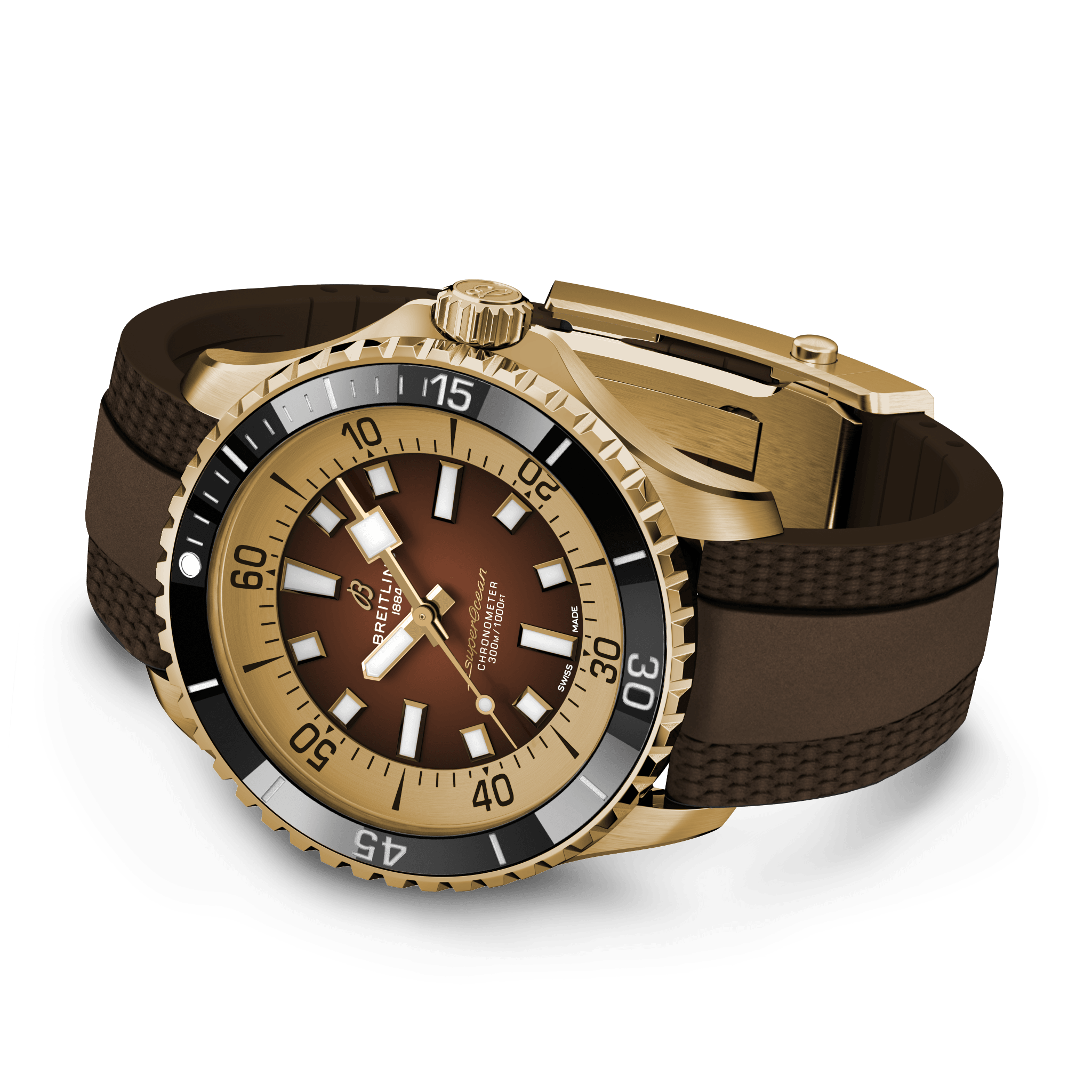 N17376201Q1S1 Breitling Superocean Automatic 44 brons gummiband