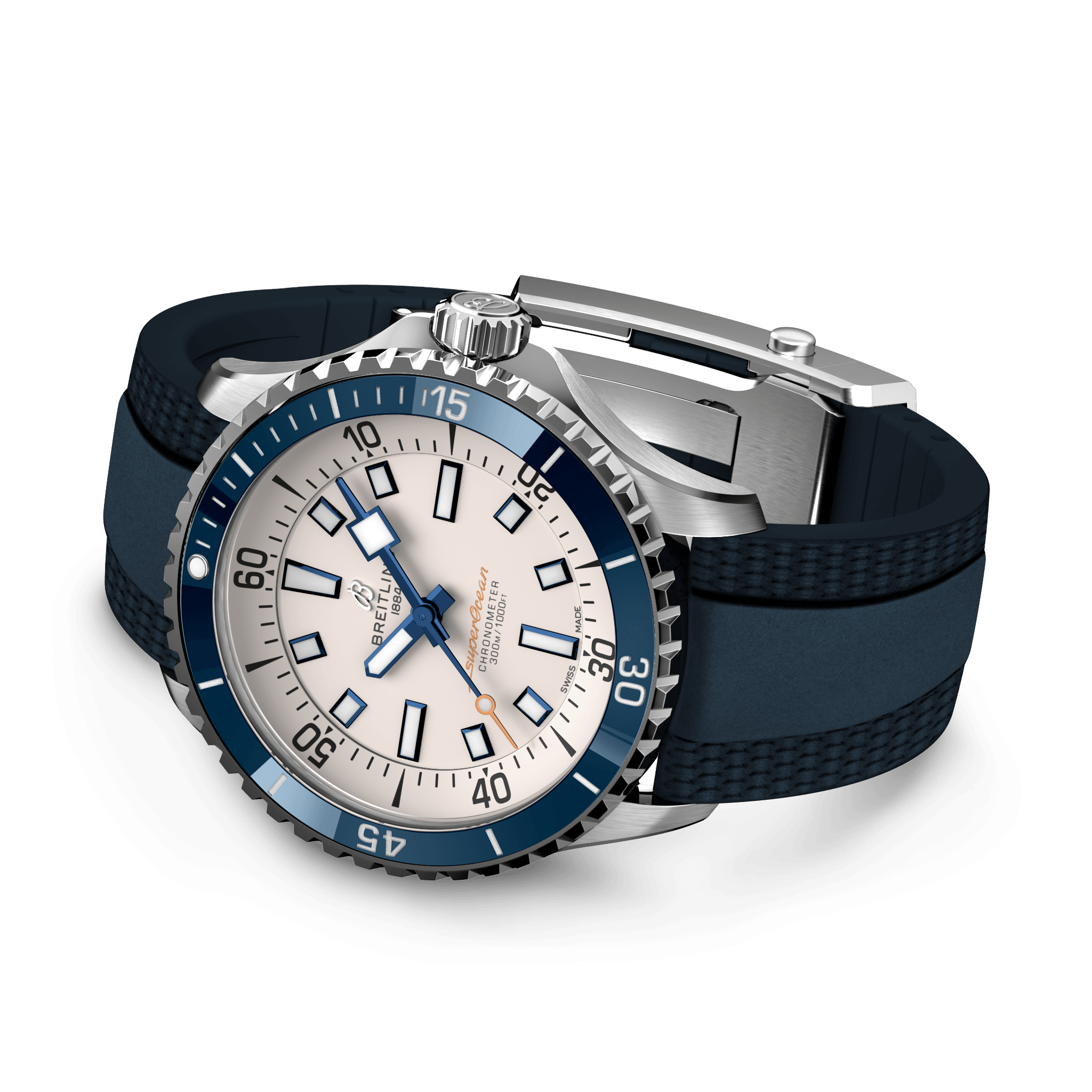 A17375E1G1S1 Breitling Superocean Automatic 42 vit gummiband 