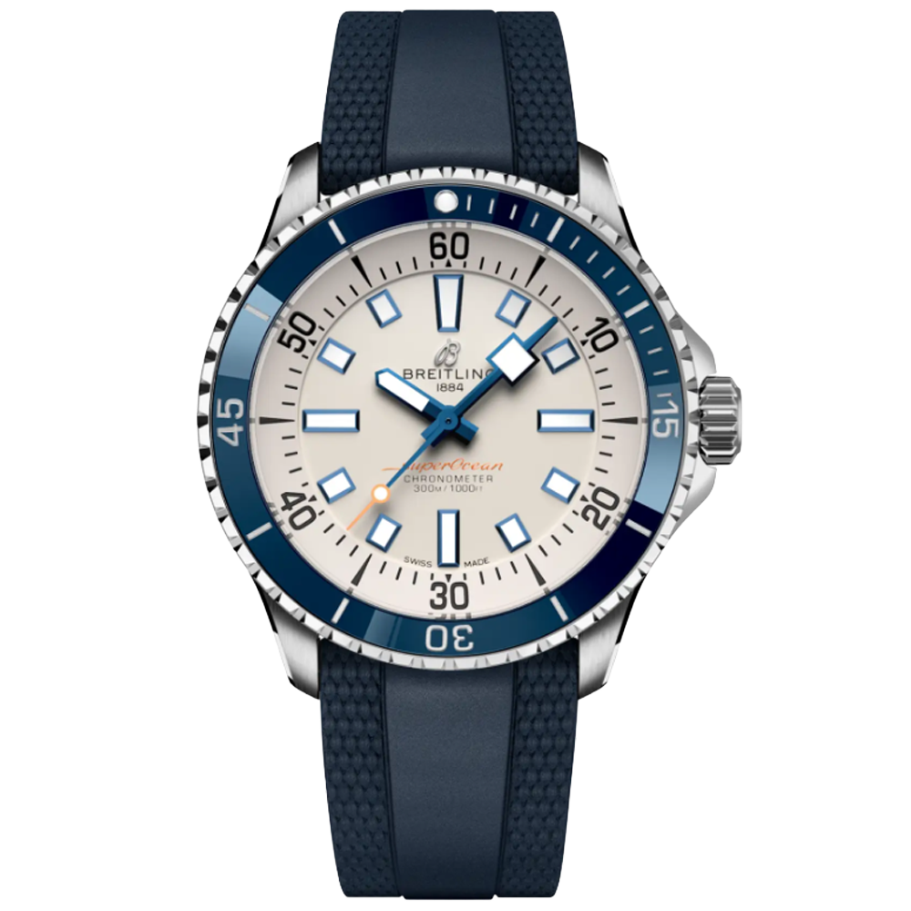 A17375E1G1S1 Breitling Superocean Automatic 42 vit gummiband 