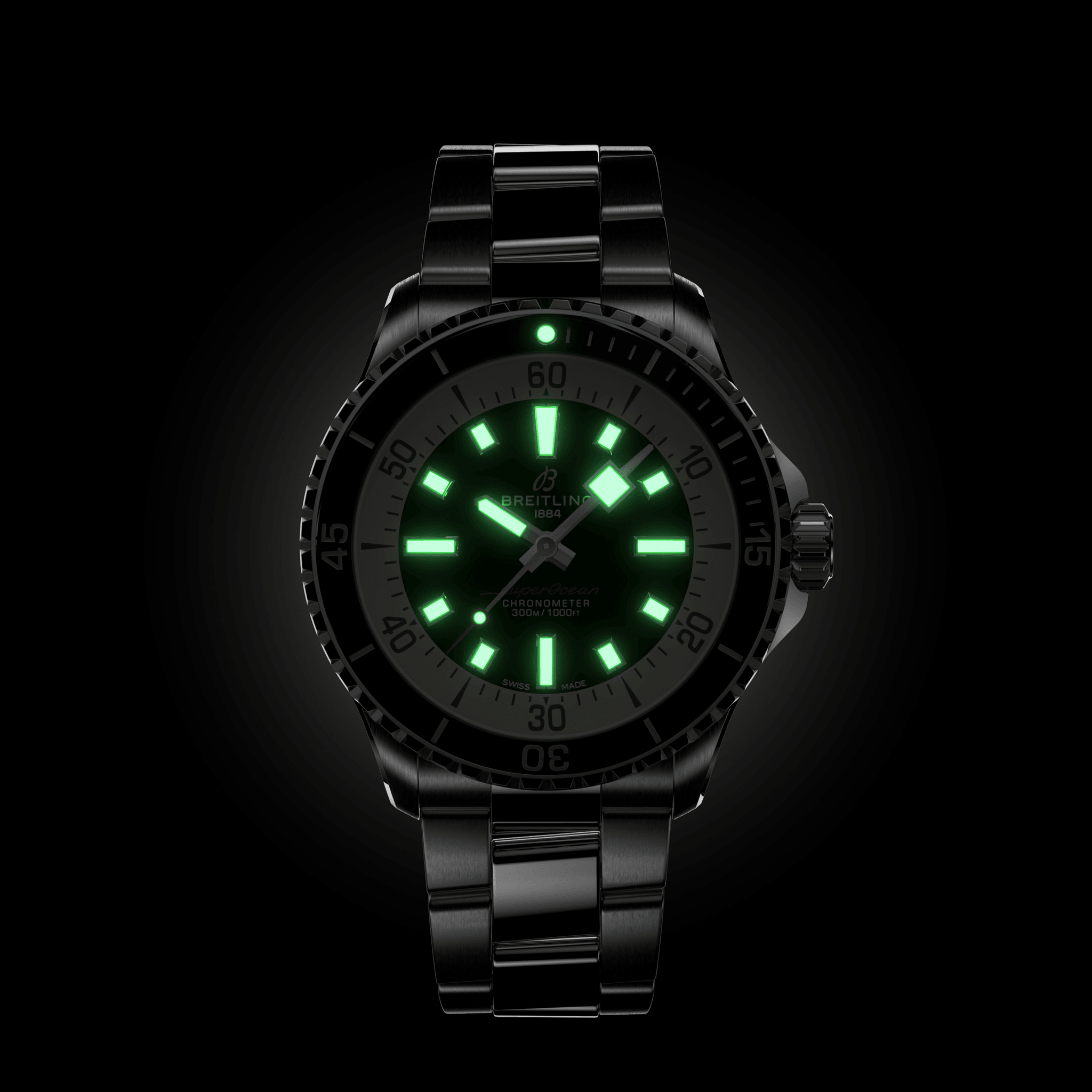 A17375211B1A1 Breitling Superocean Automatic 42 svart länk