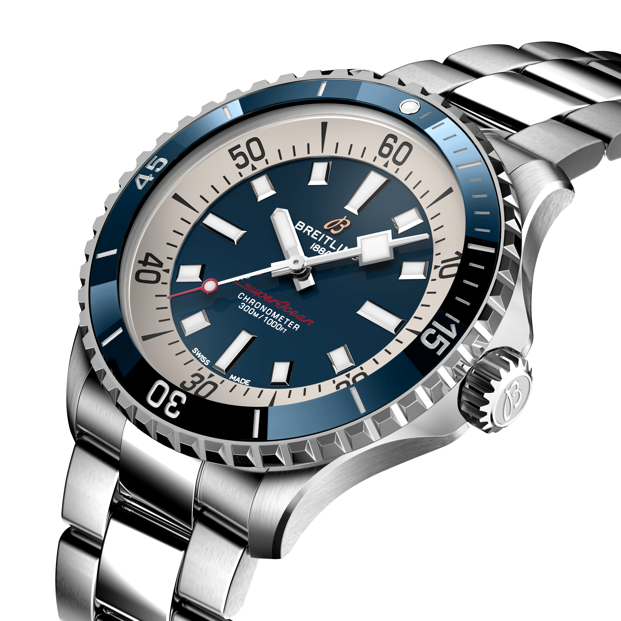 A17375E71G1A1 Breitling Superocean Automatic 42 vit länk