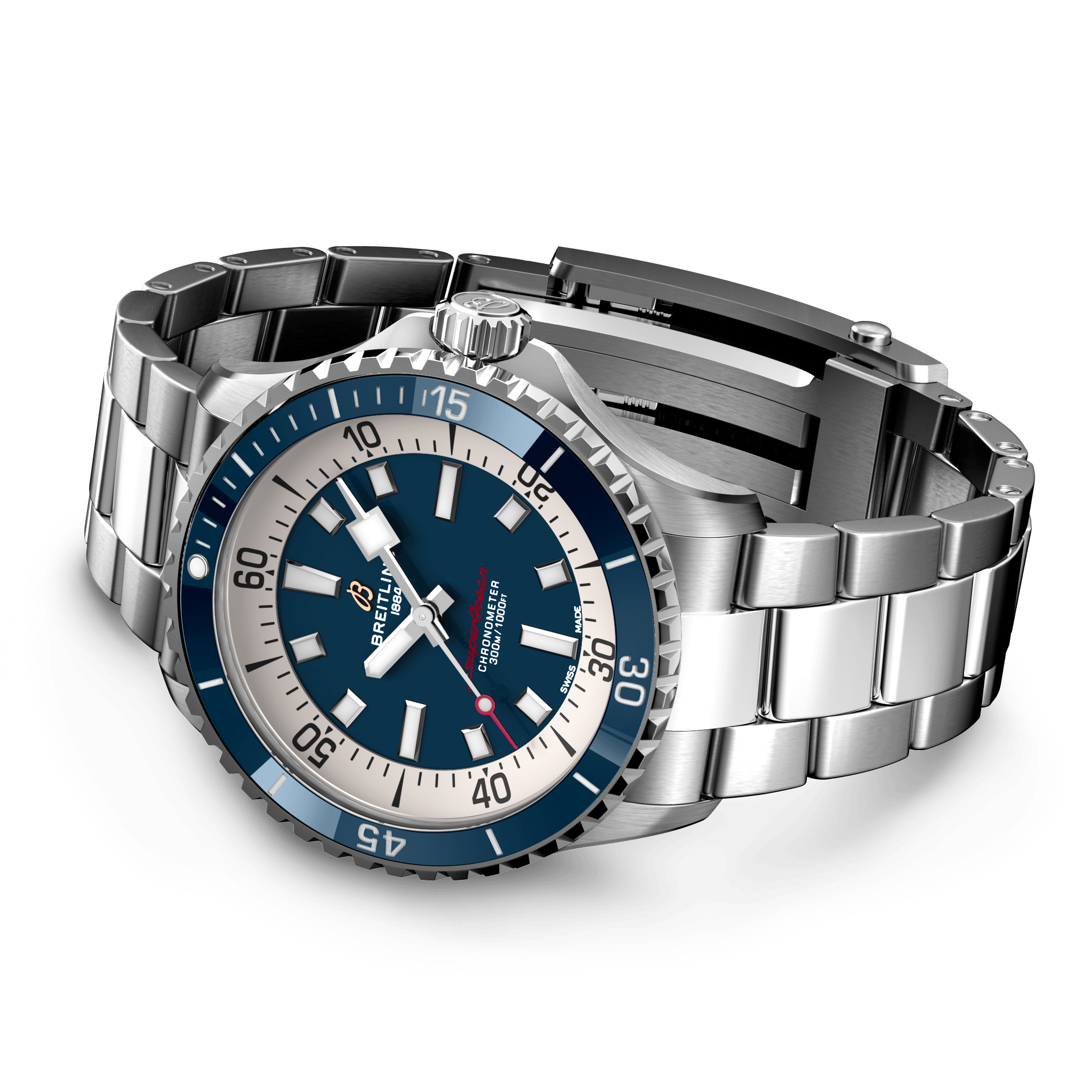 A17375E71C1A1 Breitling Superocean Automatic 42 blå länk