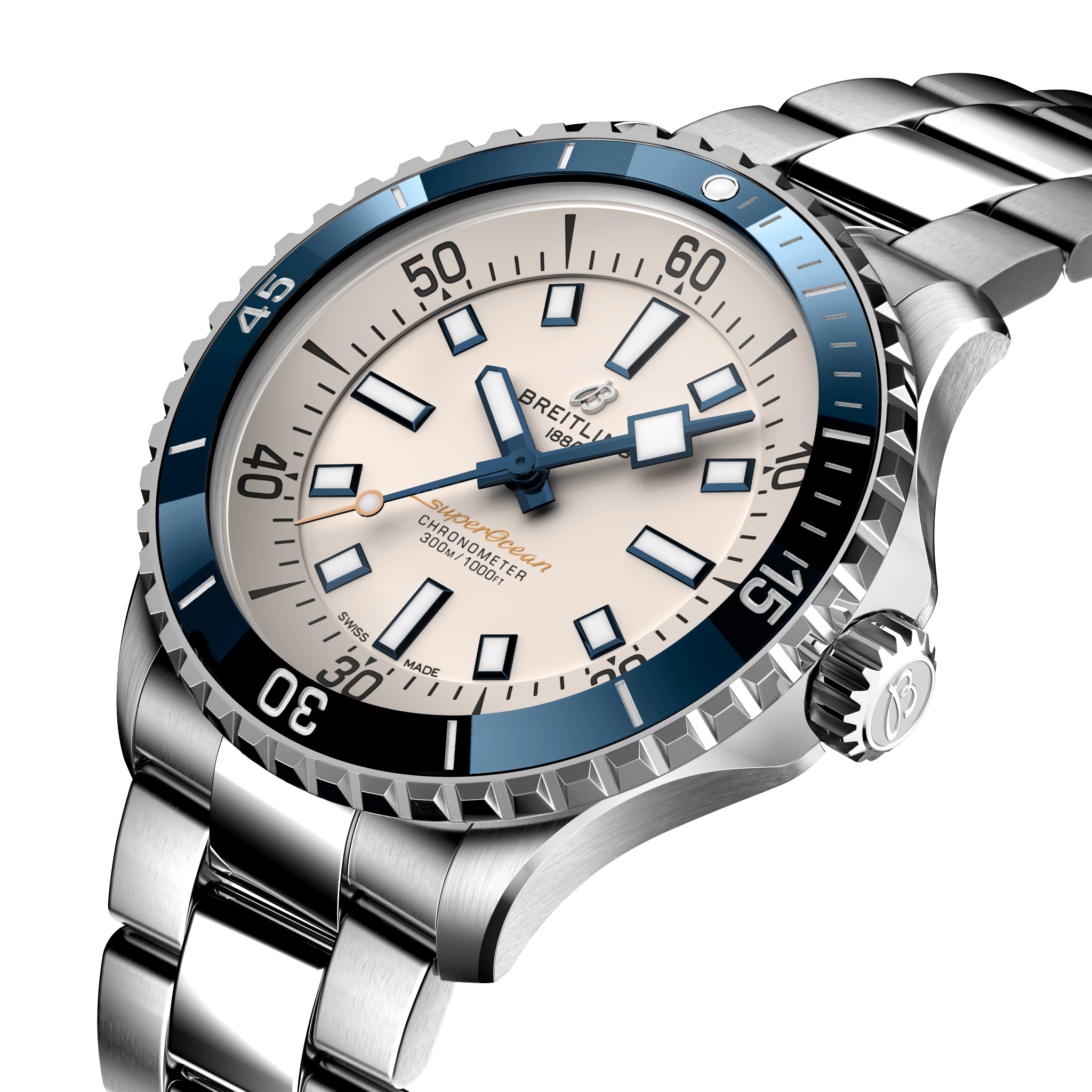 A17375E71G1A1 Breitling Superocean Automatic 42 vit länk
