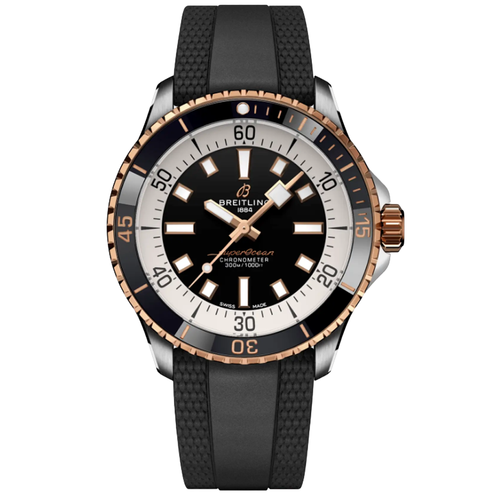 U17375211B1S1 Breitling Superocean Automatic 42 svart stål och 18 k roséguld