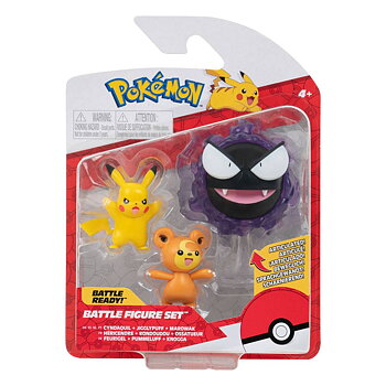 Pokemon Battle Figure 3-Pack Teddiursa, Pikachu #9, Gastly
