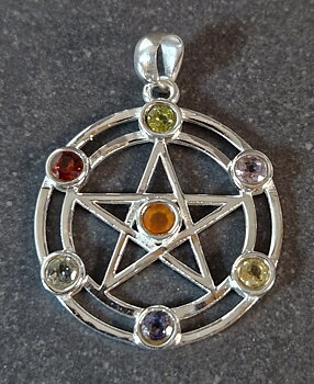 Chakra Pentagram - Hänge i Silver