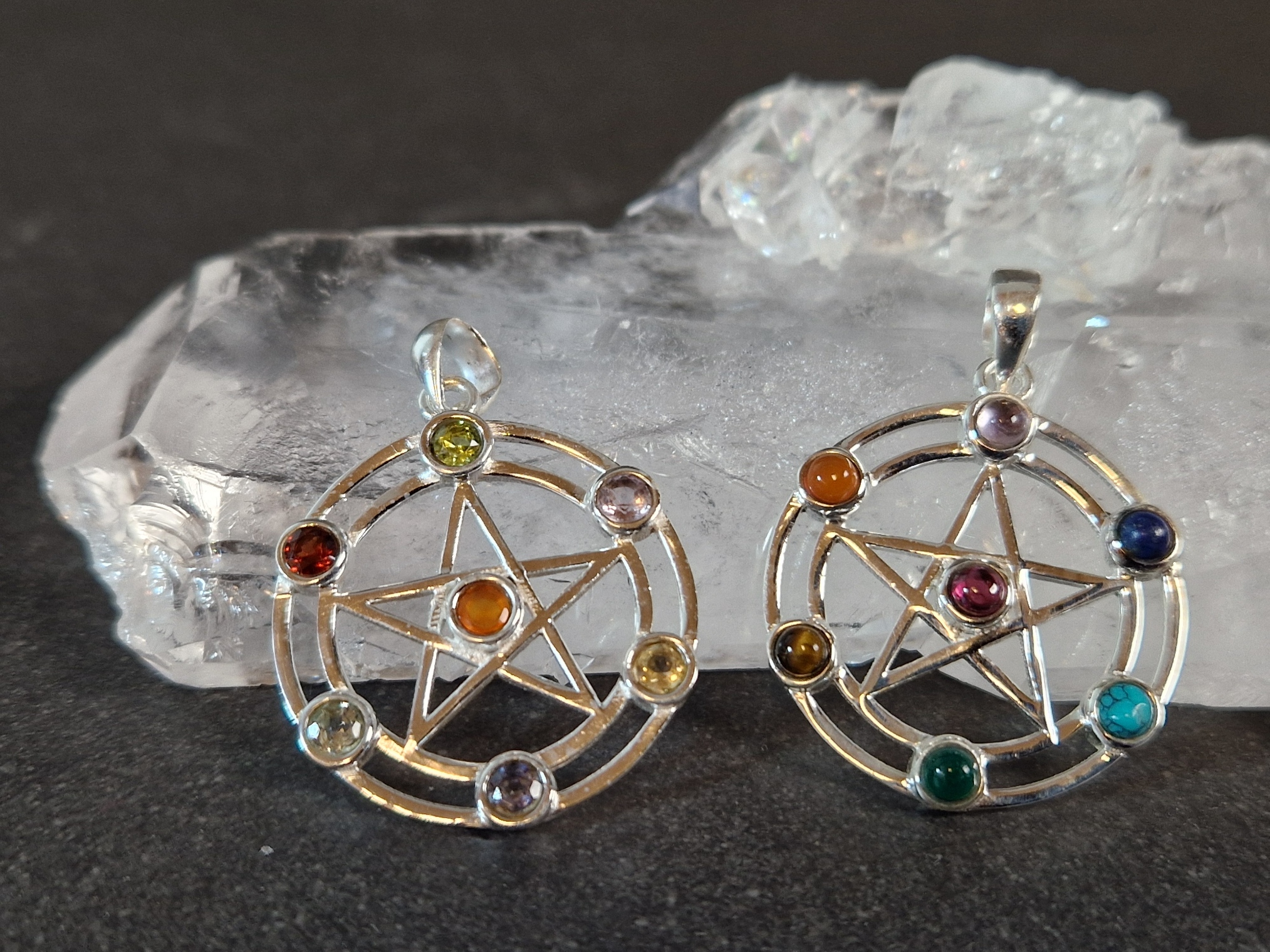 Chakra Pentagram - Hänge i Silver