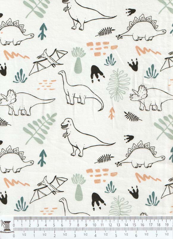 Dinosaurier - Dino´s offvitt - Jersey - trikåtyg