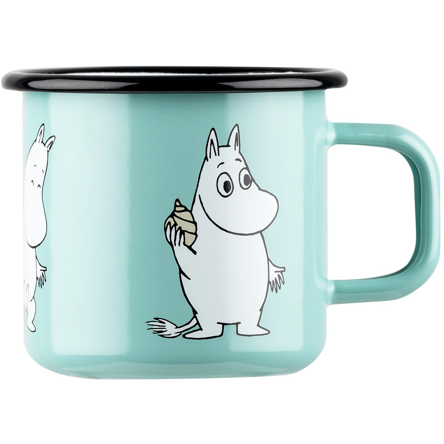Mumin emaljmugg 3,7 dl - Mumintrollet, mintgrön