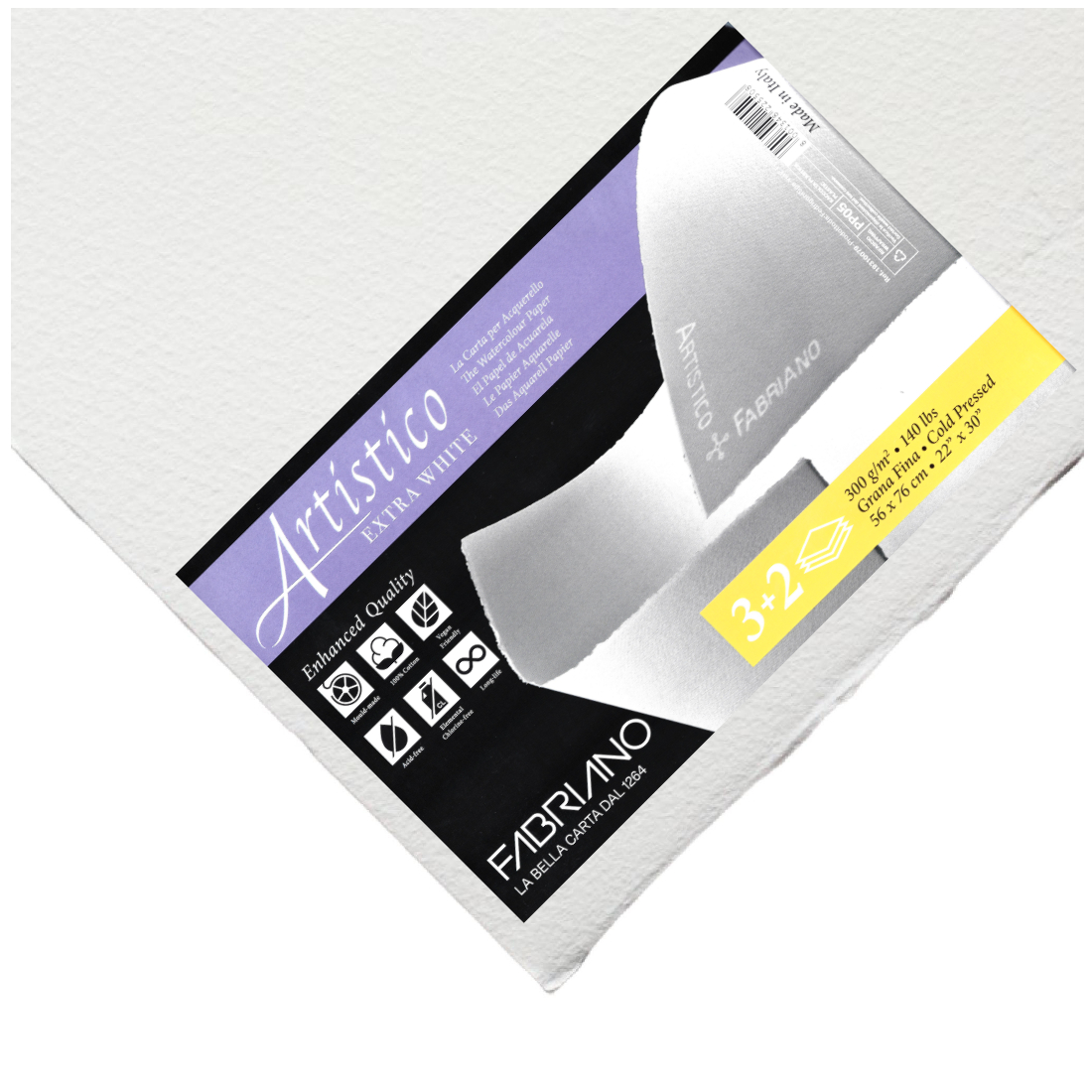 Fabriano Artistico Extra White Acquarello Fin Gräng 300 gr Blister - 2