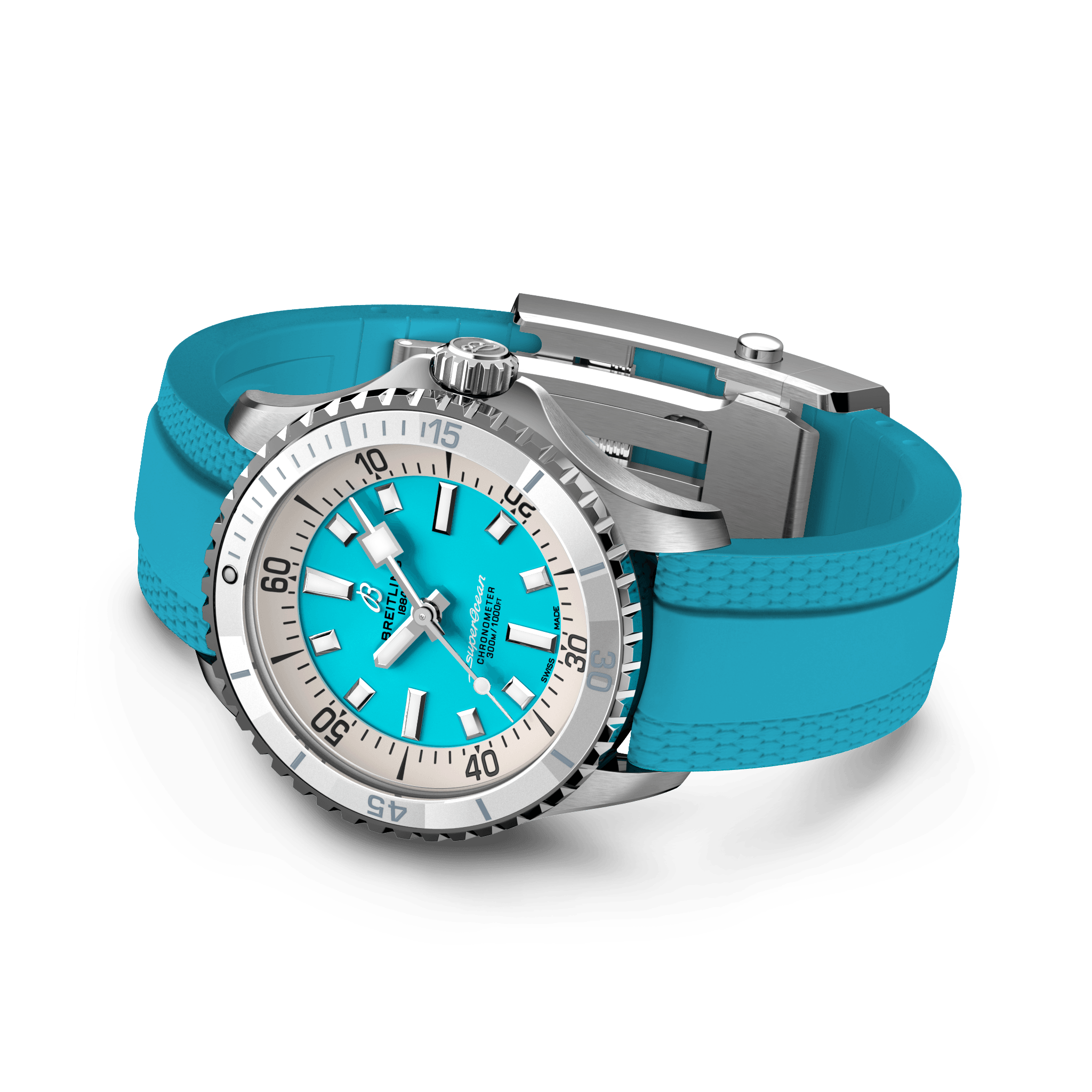 A17377211C1S1 Breitling Superocean Automatic 36 turkos gummiband