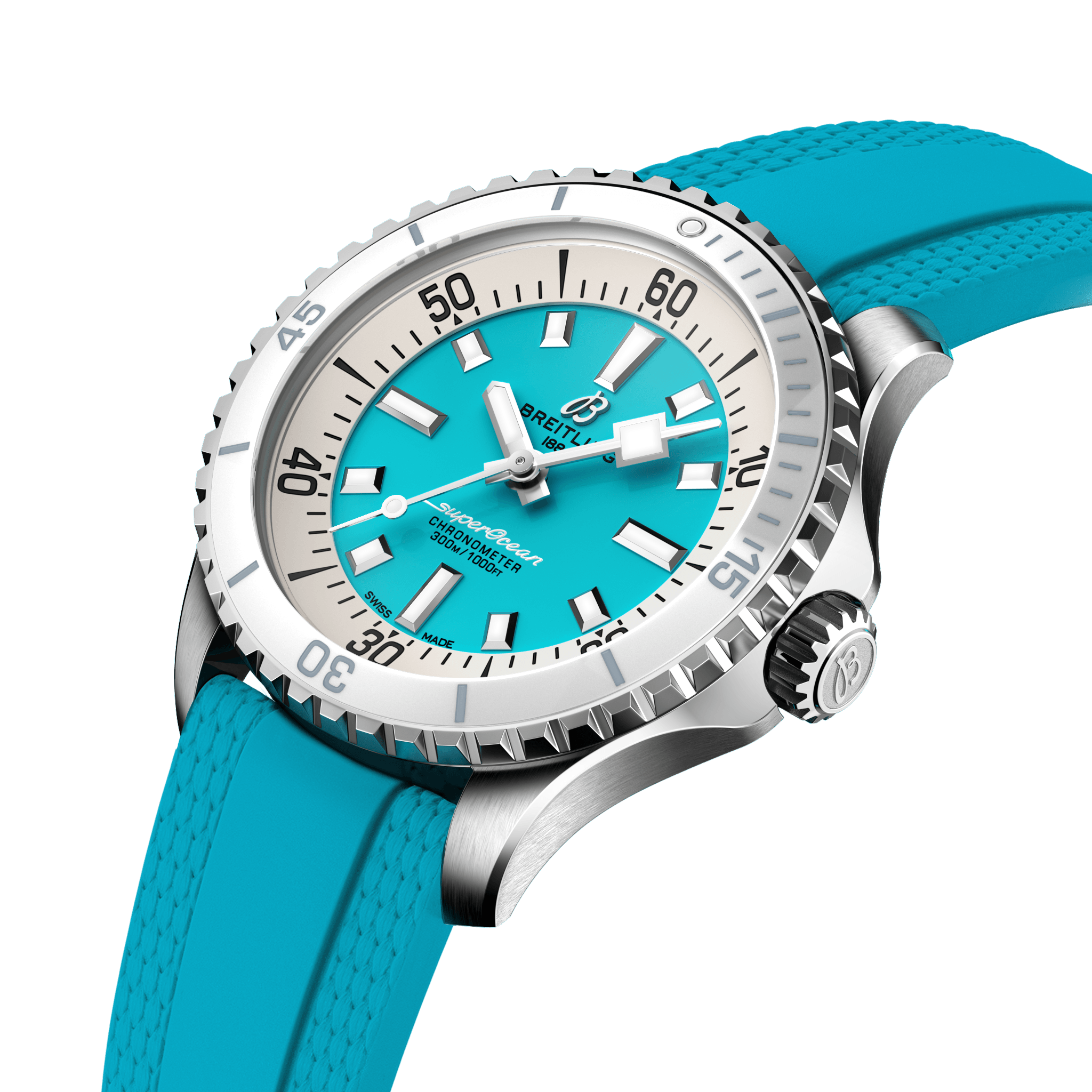 A17377211C1S1 Breitling Superocean Automatic 36 turkos gummiband